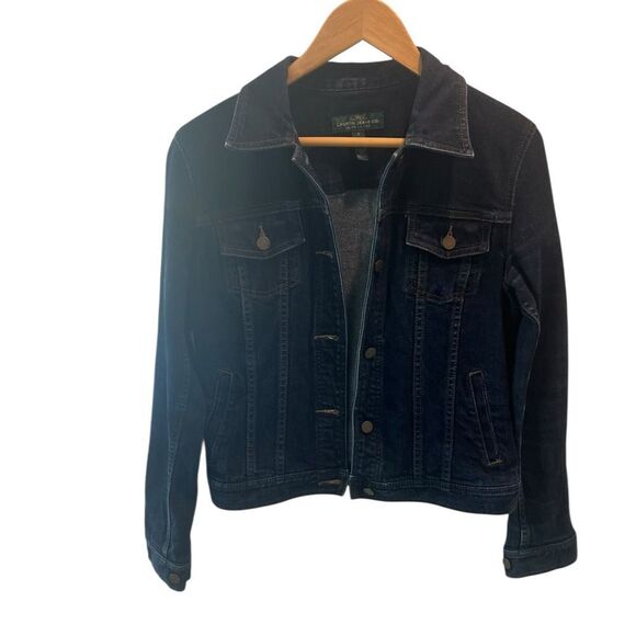 LRL Lauren Jeans Co Ralph Lauren Dark Wash Stretch Denim Jean Jacket Size Small - Picture 4 of 6